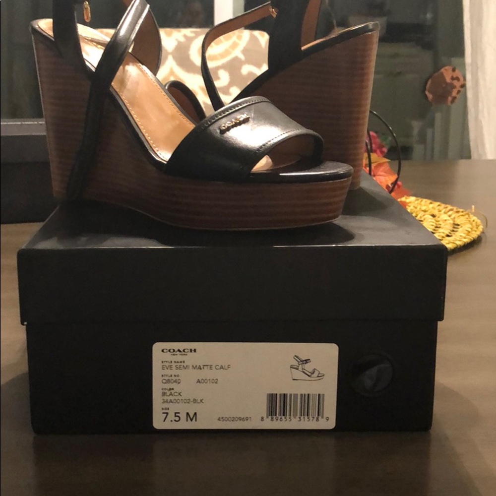 Coach matte calf wedge
